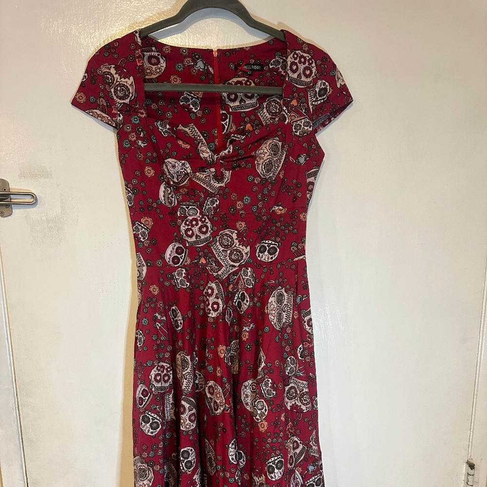 Hell Bunny XS day of the Dead Dress